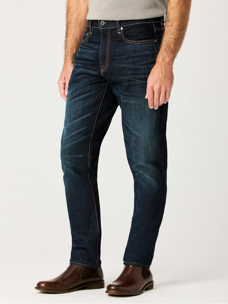 Flint & Tinder Athletic Tapered Jeans 34x32 Dark Wash Stretch Denim Hemmed 29